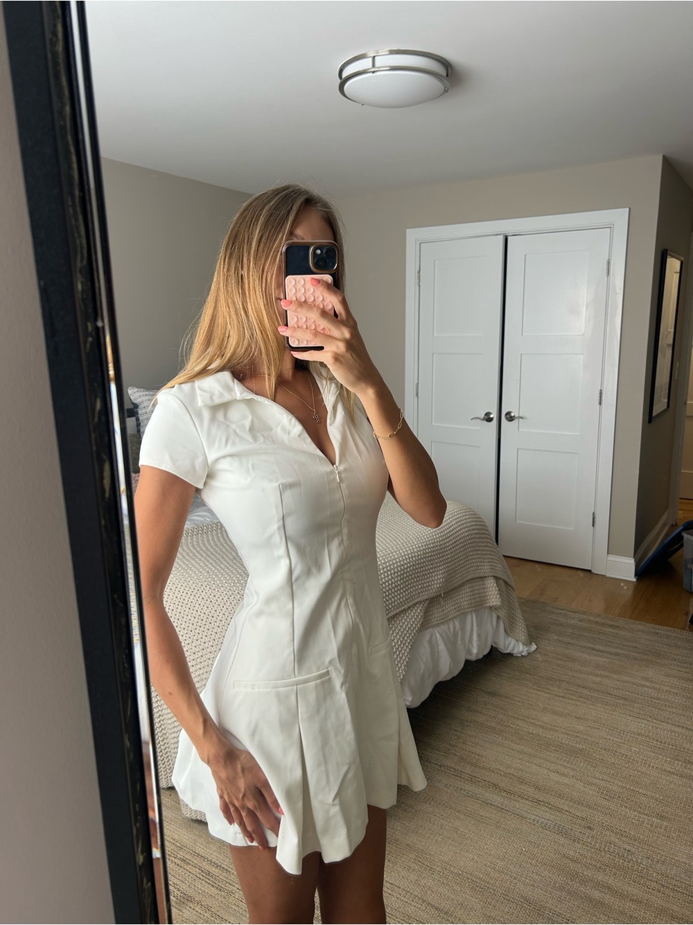 Zara White Tennis Polo Dress Size Medium